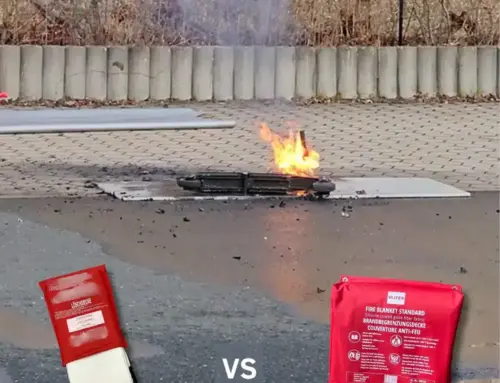 Test d&rsquo;incendie avec une batterie de scooter électrique